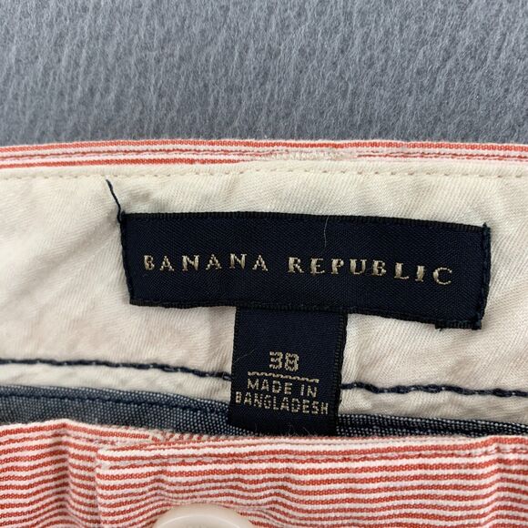 Banana Republic Shorts Mens Size 38 Pin Stripe Flat Front Cotton 11" Inseam - Picture 11 of 16